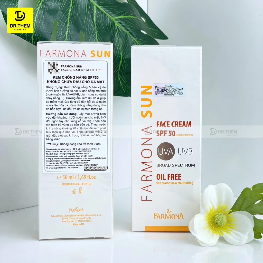 Kem Chống Nắng Farmona Sun Face Cream Oil Free SPF50+ Không Chứa Dầu Kiềm Dầu Cho Da Dầu Mụn 50ml 7