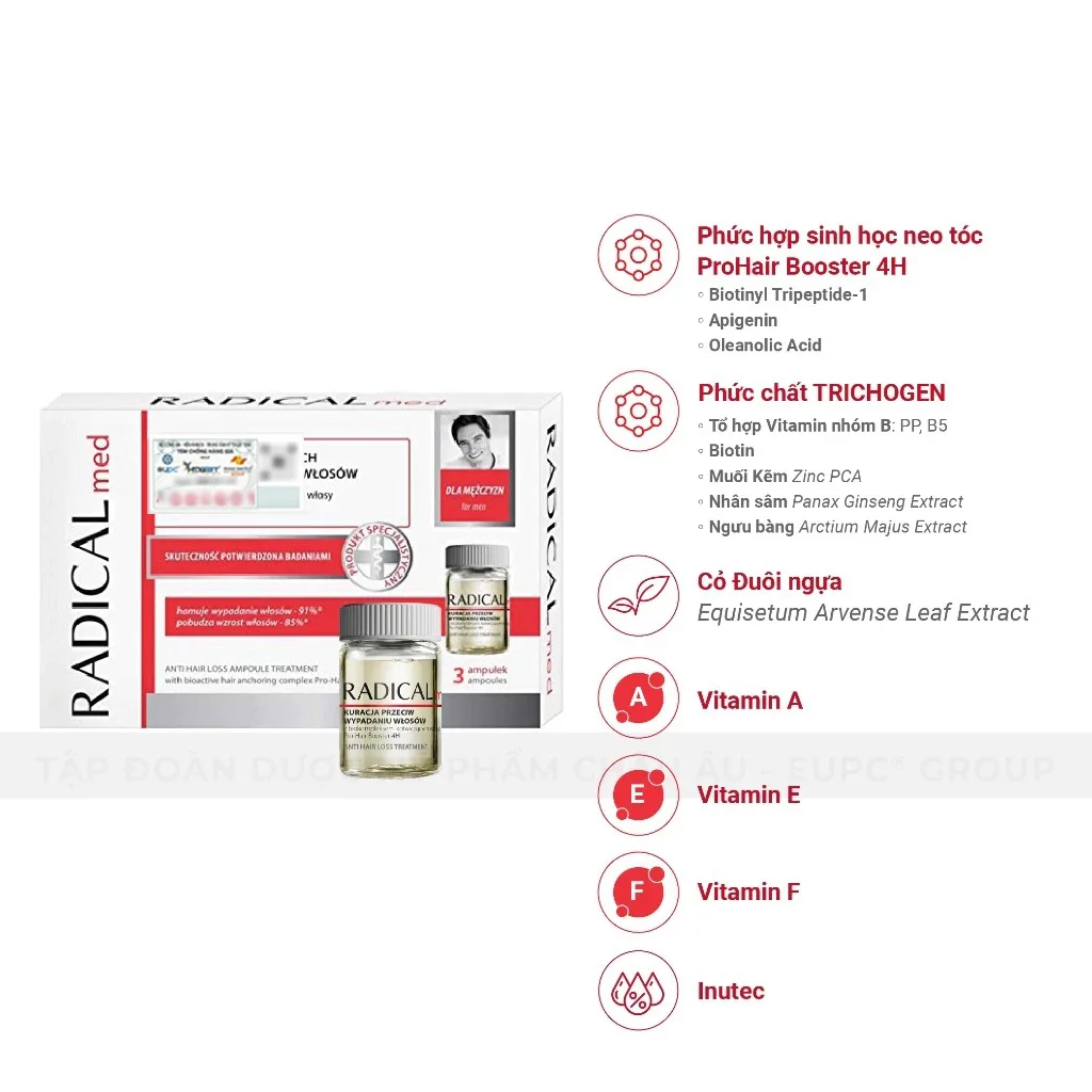 Tinh Chất Farmona Radical Med Anti Hair Loss Ampoule Treatment Hỗ Trợ Giảm Rụng Tóc Cho Nam 3x5ml 5