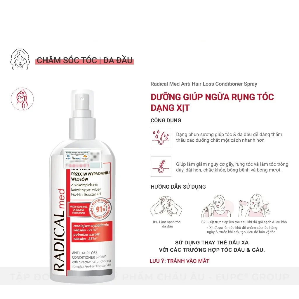 Xịt Dưỡng Tóc Farmona Radical Med Anti Hair Loss Conditioner Spray Hỗ Trợ Giảm Rụng Tóc Chắc Khỏe 200ml 5