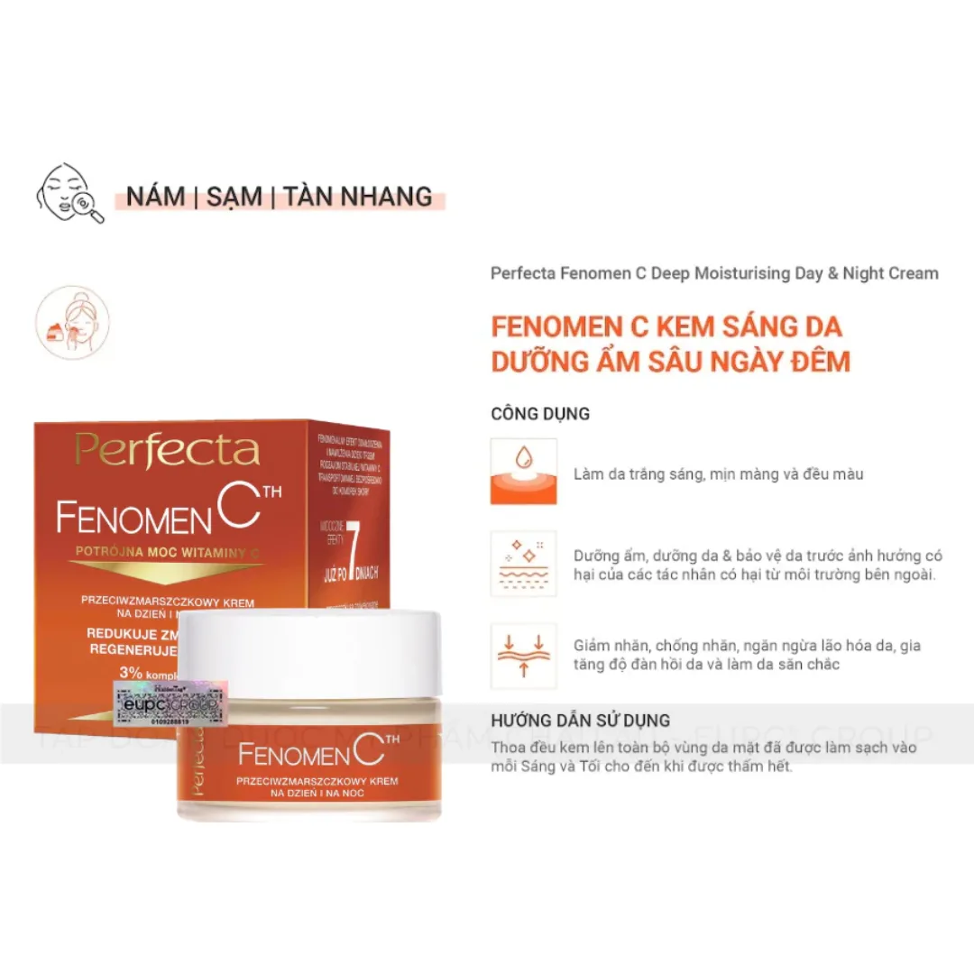 Kem Dưỡng Perfecta Fenomen C Glebokie Nawilzenie Sáng Da Dưỡng Ẩm Sâu Ngày Đêm Cho Da Khô Xỉn Màu 50ml 5