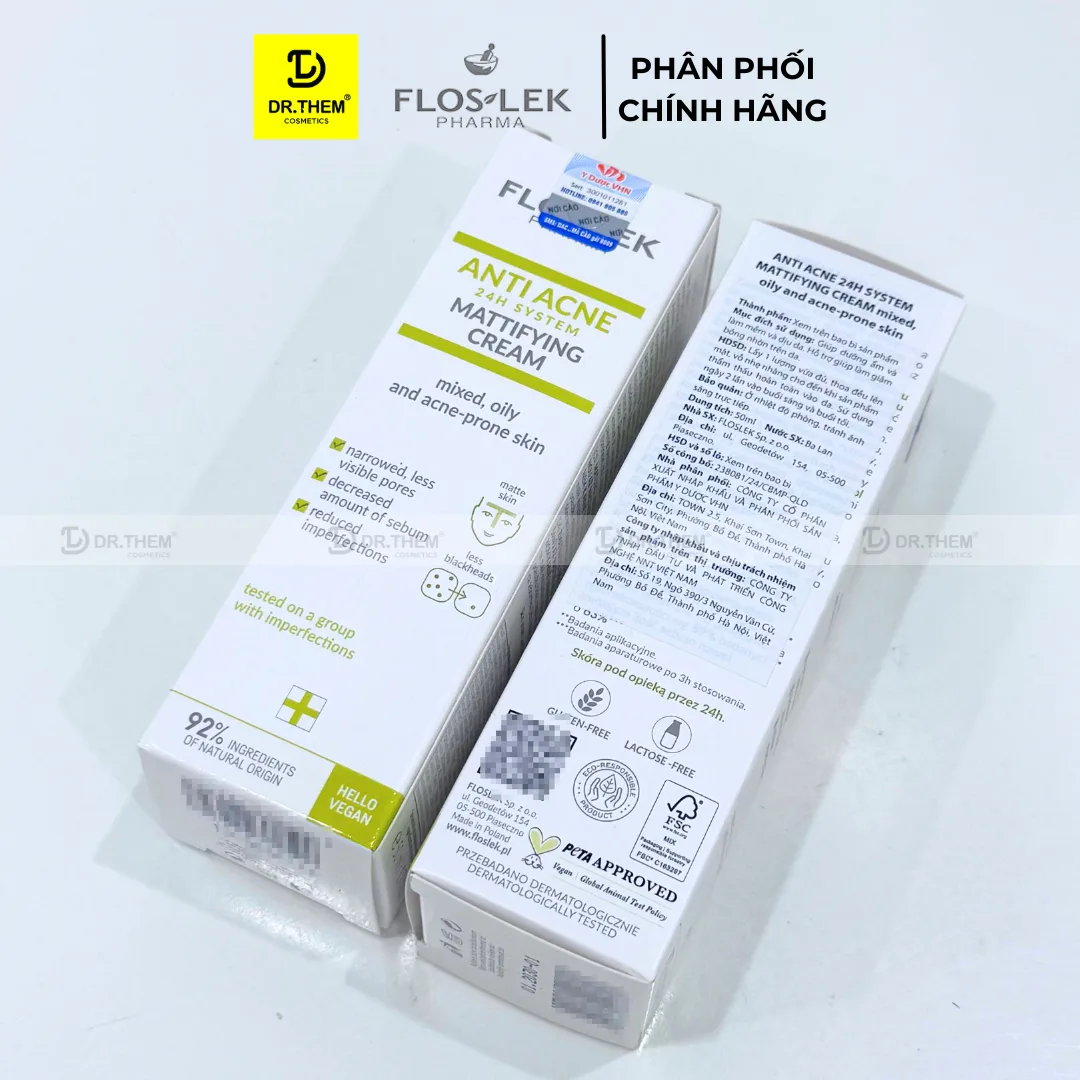Kem Dưỡng Ẩm Kiềm Dầu Floslek Anti Acne Mattifying Cream 24H Giảm Bóng Nhờn Làm Dịu Da Dầu Mụn 50ml 8