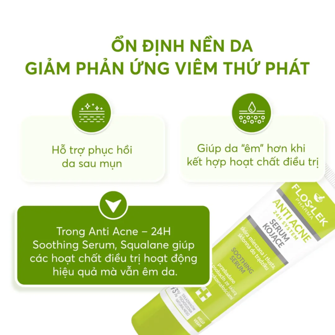 Serum Floslek Anti Acne 24H System Soothing Làm Dịu Hỗ Trợ Giảm Mụn Kiềm Dầu Se Khít Lỗ Chân Lông 50ml 6