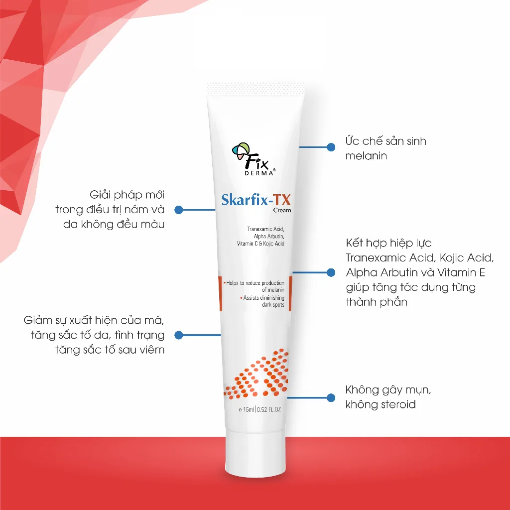 Kem Dưỡng Fixderma Skarfix Tx Cream Hỗ Trợ Làm Mờ Thâm Nám Tàn Nhang Đốm Nâu Dưỡng Sáng Da 15g 2
