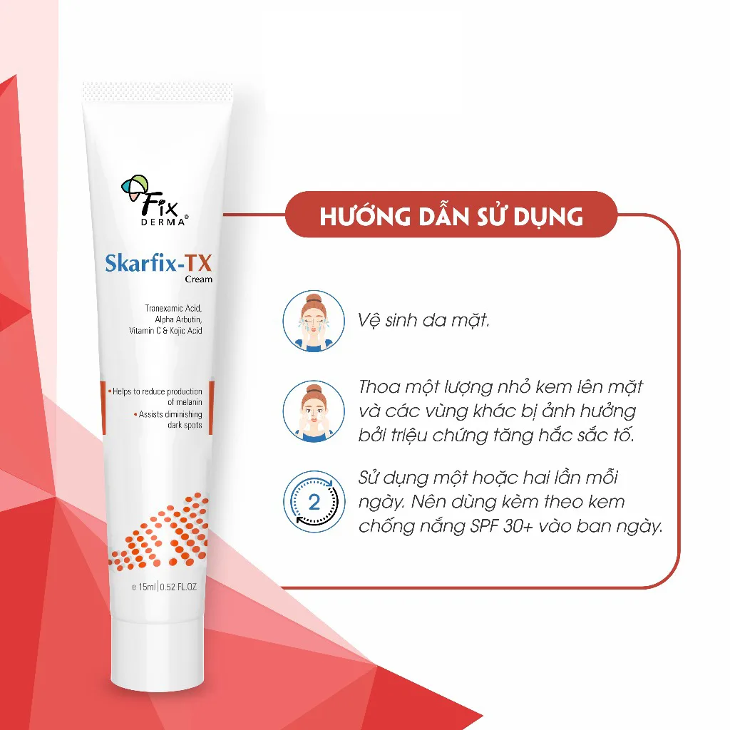 Kem Dưỡng Fixderma Skarfix Tx Cream Hỗ Trợ Làm Mờ Thâm Nám Tàn Nhang Đốm Nâu Dưỡng Sáng Da 15g 3