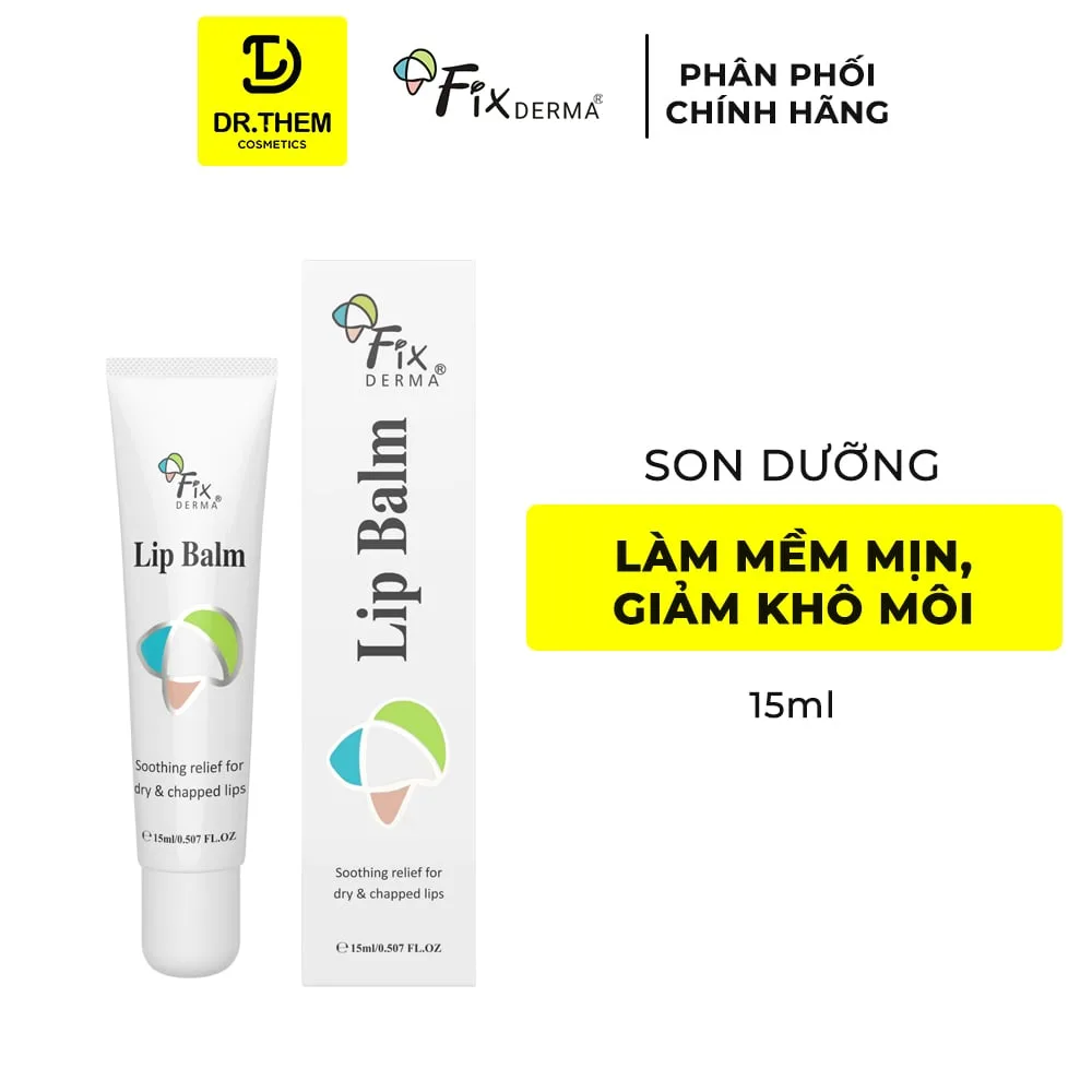 Son Dưỡng Môi Fixderma Lip Balm Dưỡng Ẩm Chuyên Sâu Giúp Giảm Khô Nứt Nẻ Cho Đôi Môi Mềm Mại 15g