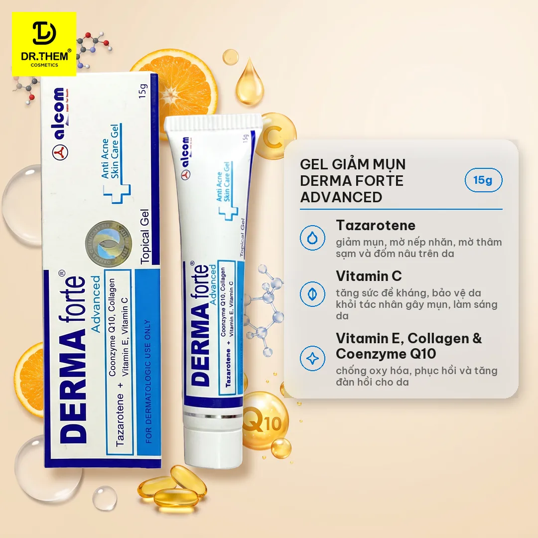 Gel Giảm Mụn Alcom Derma Forte Bản Thường Azelaic Acid Và Bản Advanced Tazarotene Hỗ Trợ Giảm Mụn Mờ Thâm 15g 3