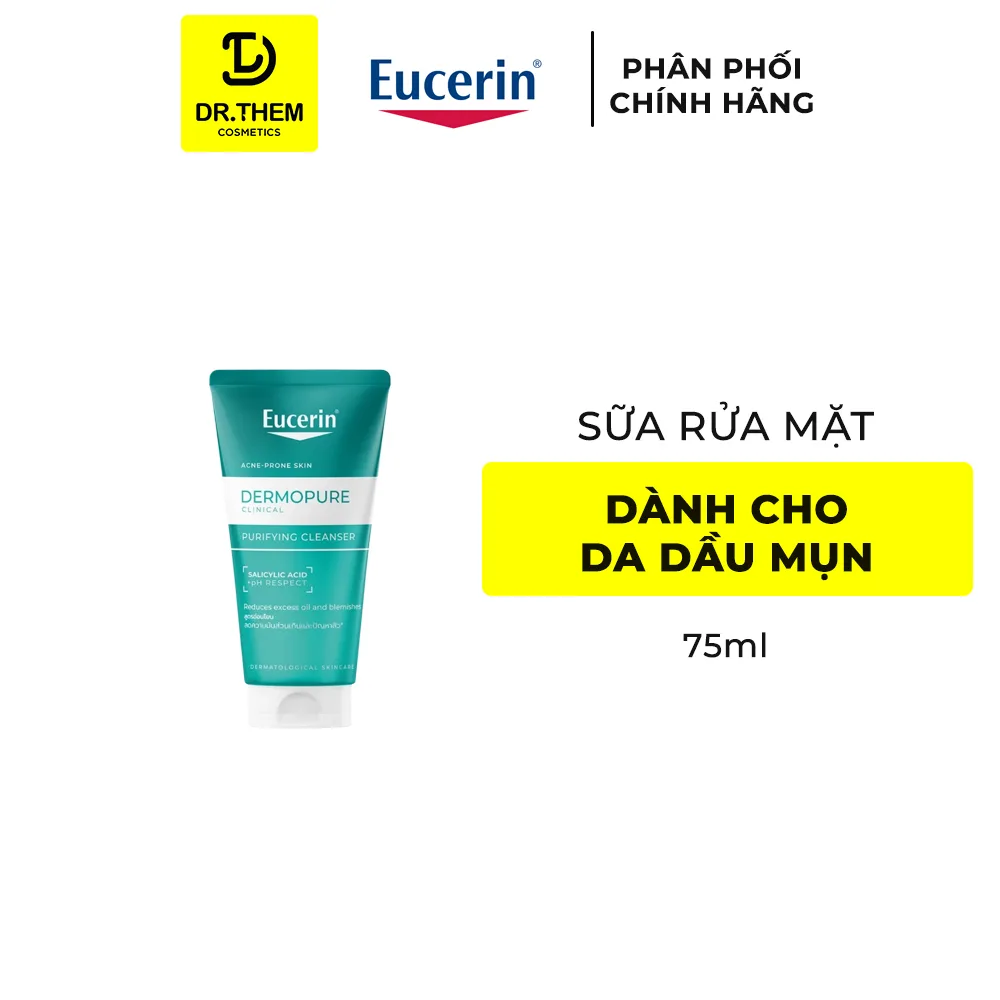 Gel Rửa Mặt Eucerin Dermopure Clinical Purifying Cleanser Làm Sạch Bã Nhờn Cho Da Nhờn Mụn 75ml 200ml 400ml 6