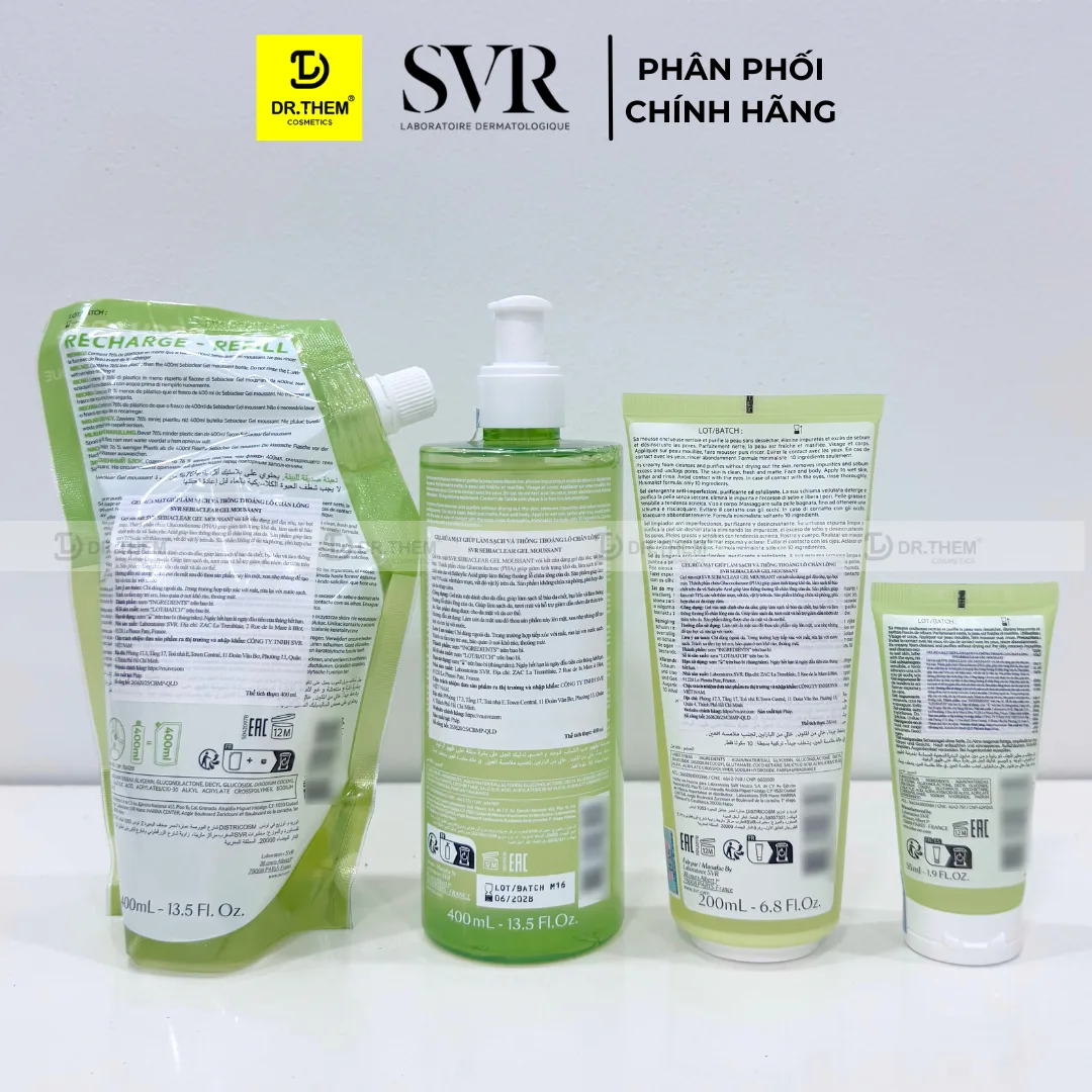 Gel Rửa Mặt SVR Sebiaclear Gel Moussant Không Xà Phòng Hỗ Trợ Giảm Mụn Kiềm Dầu Cho Da Dầu 55ml 200ml 400ml 5