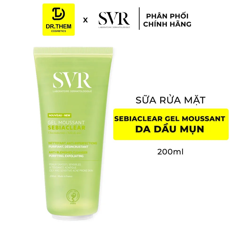 Gel Rửa Mặt SVR Sebiaclear Gel Moussant Không Xà Phòng Hỗ Trợ Giảm Mụn Kiềm Dầu Cho Da Dầu 55ml 200ml 400ml 7
