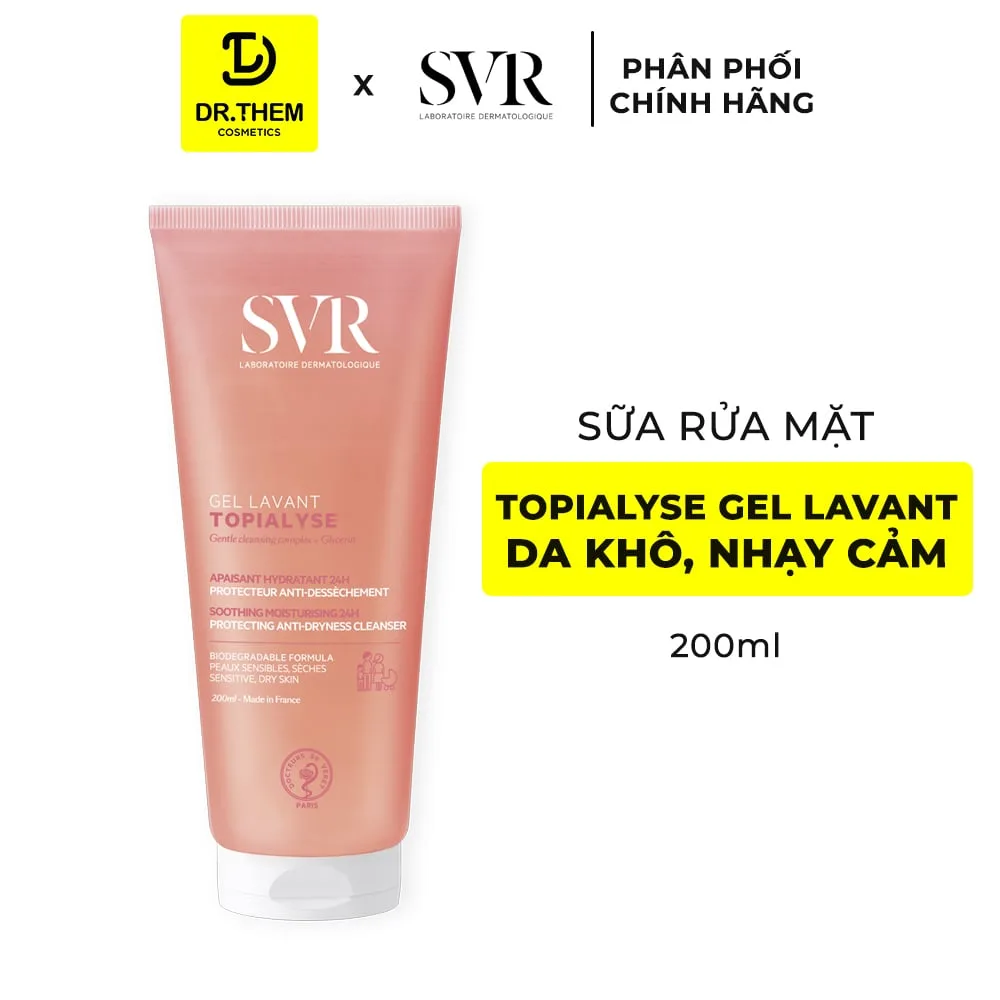Gel Rửa Mặt SVR Topialyse Gel Lavant Không Xà Phòng Làm Sạch Dịu Nhẹ Cho Da Khô Nhạy Cảm 55ml 200ml 400ml 6