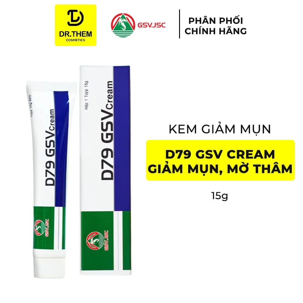 Kem Dưỡng D79 GSV Cream Hỗ Trợ Ngăn Ngừa Mụn Mờ Thâm Kiểm Soát Dầu Nhờn Cho Mặt Ngực Lưng 15g