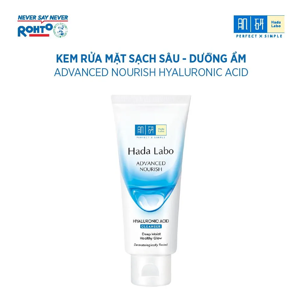 Sữa Rửa Mặt Hada Labo Advanced Nourish Cleanser Dưỡng Ẩm Tối Ưu HA SHA Nano HA Cho Da Khô Thiếu Ẩm 80g 2