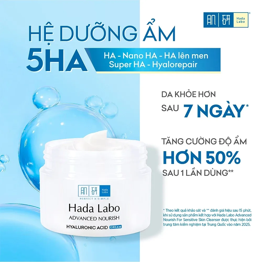 Kem Dưỡng Ẩm Hada Labo Advanced Nourish Cream Hệ 5 Loại HA Làm Dịu Da Cấp Ẩm Sâu 12 Giờ Cho Da Khô Nhạy Cảm 50g 4