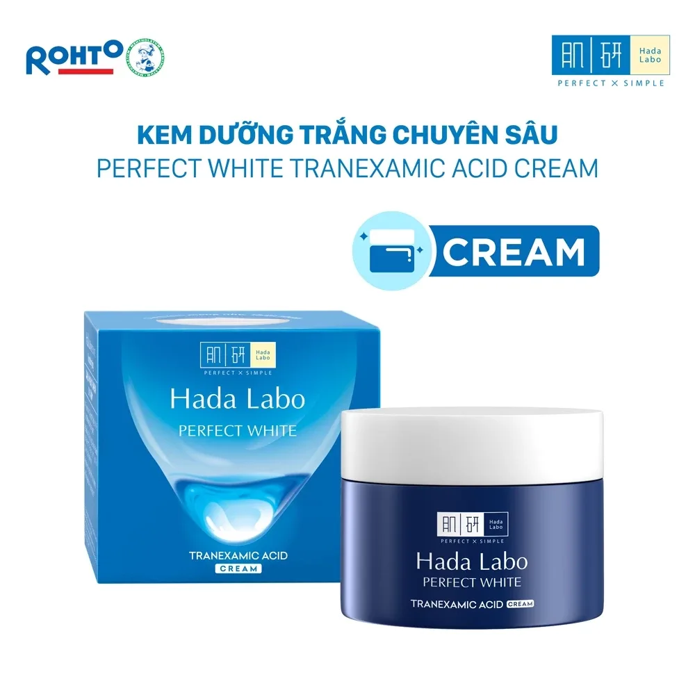 Kem Dưỡng Trắng Hada Labo Perfect White Tranexamic Acid Cream Khóa Ẩm Sáng Da Hỗ Trợ Mờ Thâm Sạm Cho Mọi Loại Da 50g 4