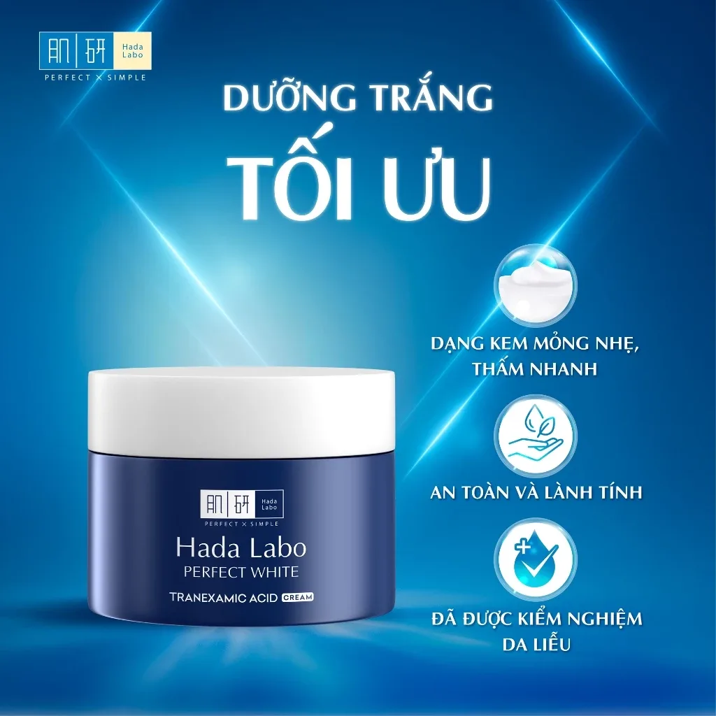 Kem Dưỡng Trắng Hada Labo Perfect White Tranexamic Acid Cream Khóa Ẩm Sáng Da Hỗ Trợ Mờ Thâm Sạm Cho Mọi Loại Da 50g 5