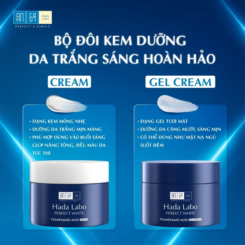 Kem Dưỡng Trắng Hada Labo Perfect White Tranexamic Acid Cream Khóa Ẩm Sáng Da Hỗ Trợ Mờ Thâm Sạm Cho Mọi Loại Da 50g 6