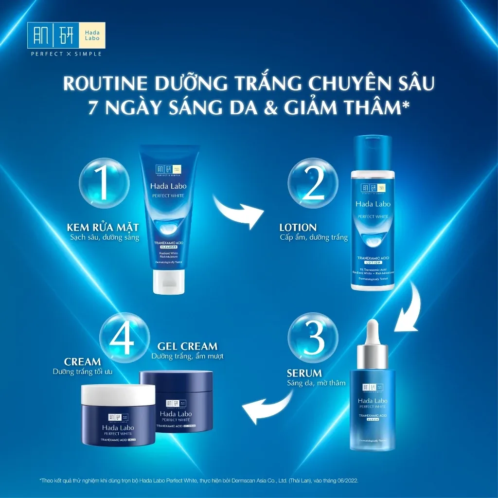 Kem Dưỡng Trắng Hada Labo Perfect White Tranexamic Acid Cream Khóa Ẩm Sáng Da Hỗ Trợ Mờ Thâm Sạm Cho Mọi Loại Da 50g 7