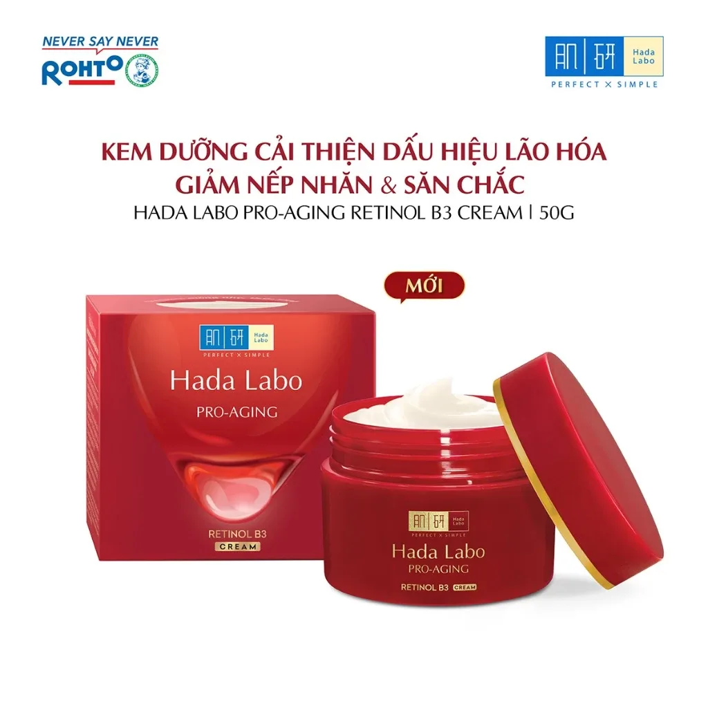 Kem Dưỡng Hada Labo Pro-Aging Retinol B3 Cream Hỗ Trợ Cải Thiện Lão Hóa Mờ Nếp Nhăn Săn Chắc Da 50g 2