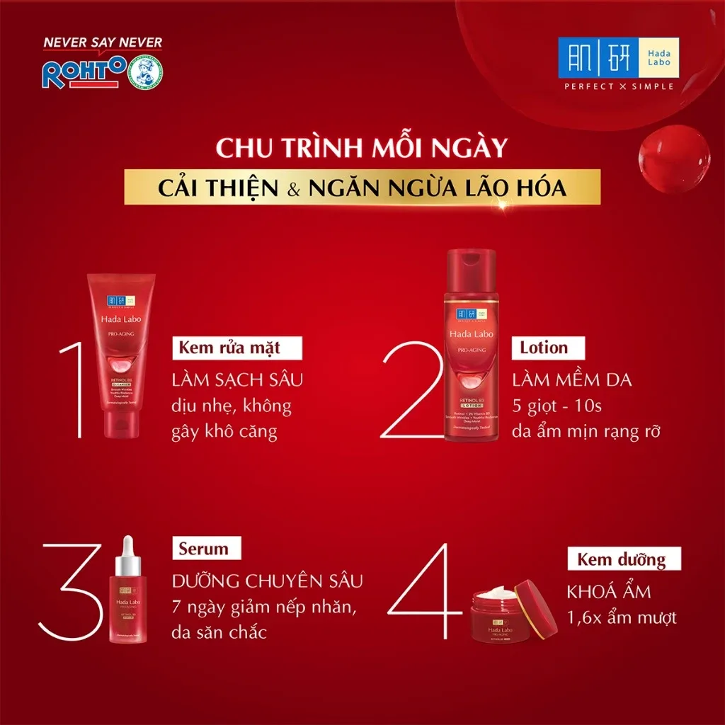 Kem Dưỡng Hada Labo Pro-Aging Retinol B3 Cream Hỗ Trợ Cải Thiện Lão Hóa Mờ Nếp Nhăn Săn Chắc Da 50g 6
