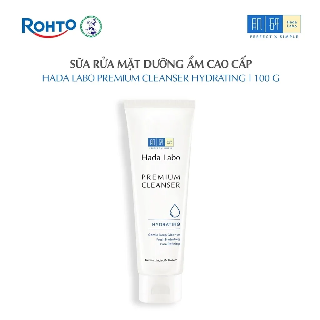 Sữa Rửa Mặt Hada Labo Premium Cleanser Hydrating Dưỡng Ẩm Cao Cấp 6 Loại HA & 5 Loại AHA Làm Sạch Sâu 100g 2