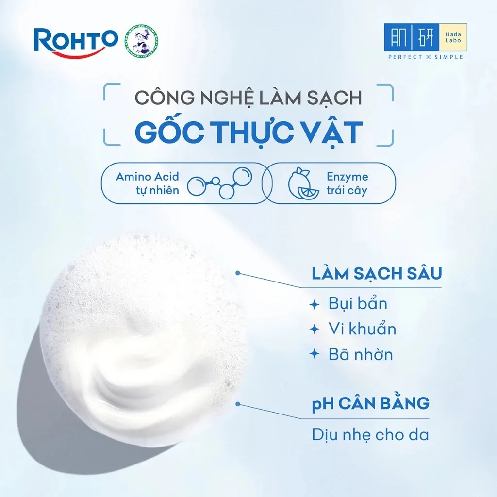 Sữa Rửa Mặt Hada Labo Premium Cleanser Hydrating Dưỡng Ẩm Cao Cấp 6 Loại HA & 5 Loại AHA Làm Sạch Sâu 100g 3