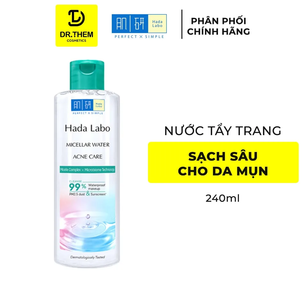 Nước Tẩy Trang Hada Labo Micellar Water Acne Care Làm Sạch Sâu Hỗ Trợ Ngừa Mụn Cho Da Mụn Nhạy Cảm 240ml