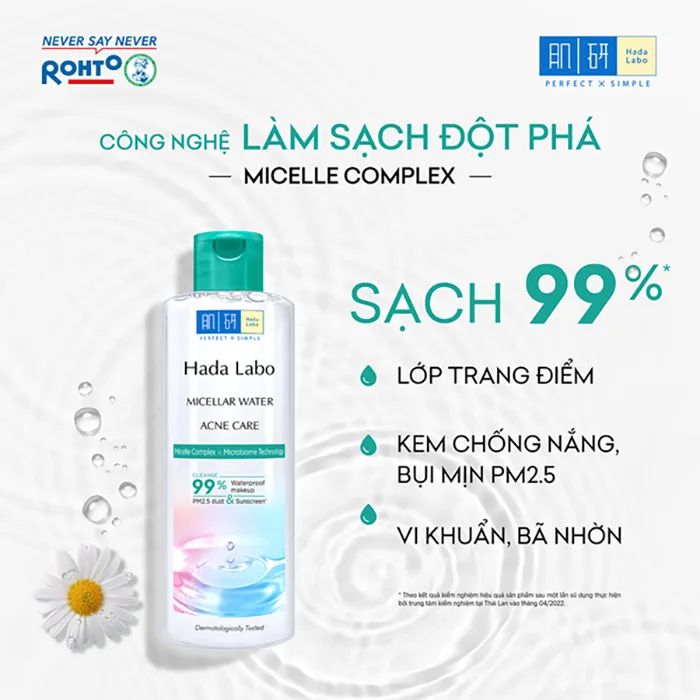 Nước Tẩy Trang Hada Labo Micellar Water Acne Care Làm Sạch Sâu Hỗ Trợ Ngừa Mụn Cho Da Mụn Nhạy Cảm 240ml 3
