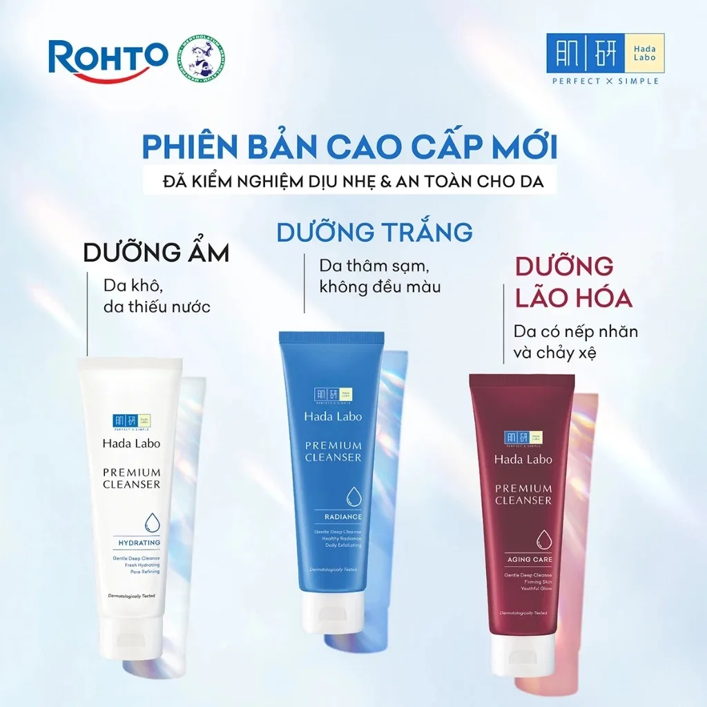 Sữa Rửa Mặt Hada Labo Premium Cleanser Aging Care Chăm Sóc Lão Hóa Soy Peptide & 3 Loại HA Săn Chắc Da 100g 2