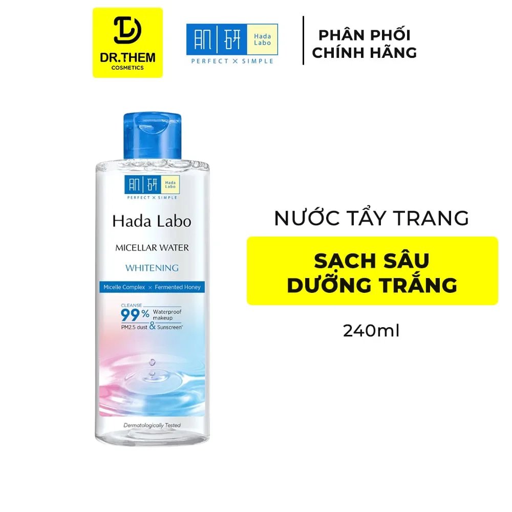 Nước Tẩy Trang Hada Labo Micellar Water Whitening Làm Sạch Sâu Dưỡng Trắng Đều Màu Cho Mọi Loại Da 240ml