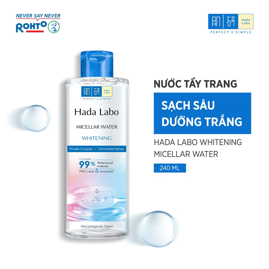 Nước Tẩy Trang Hada Labo Micellar Water Whitening Làm Sạch Sâu Dưỡng Trắng Đều Màu Cho Mọi Loại Da 240ml 2