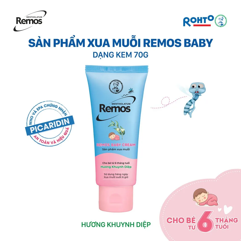 Kem Chống Muỗi Rohto Remos Picaridin Và Tinh Dầu Thiên Nhiên Xua Đuổi Muỗi Côn Trùng Cho Bé Và Người Lớn 70g 2
