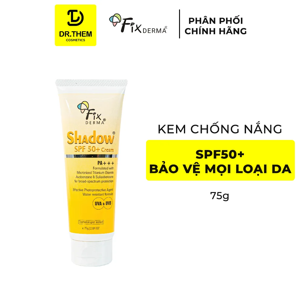 Kem Chống Nắng Fixderma Shadow Cream SPF30+ SPF50+ PA+++ Bảo Vệ Da Phổ Rộng Cho Mọi Loại Da 75g 5