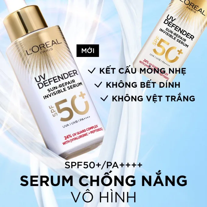 Kem Chống Nắng L'Oreal Paris UV Defender SPF50+ PA++++ Bảo Vệ Da Kiềm Dầu Mỏng Nhẹ Không Vệt Trắng 30ml/50ml 5