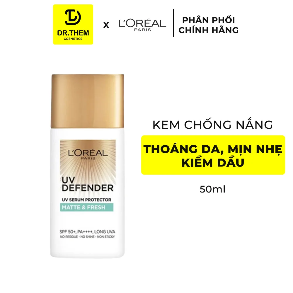 Kem Chống Nắng L'Oreal Paris UV Defender SPF50+ PA++++ Bảo Vệ Da Kiềm Dầu Mỏng Nhẹ Không Vệt Trắng 30ml/50ml 7