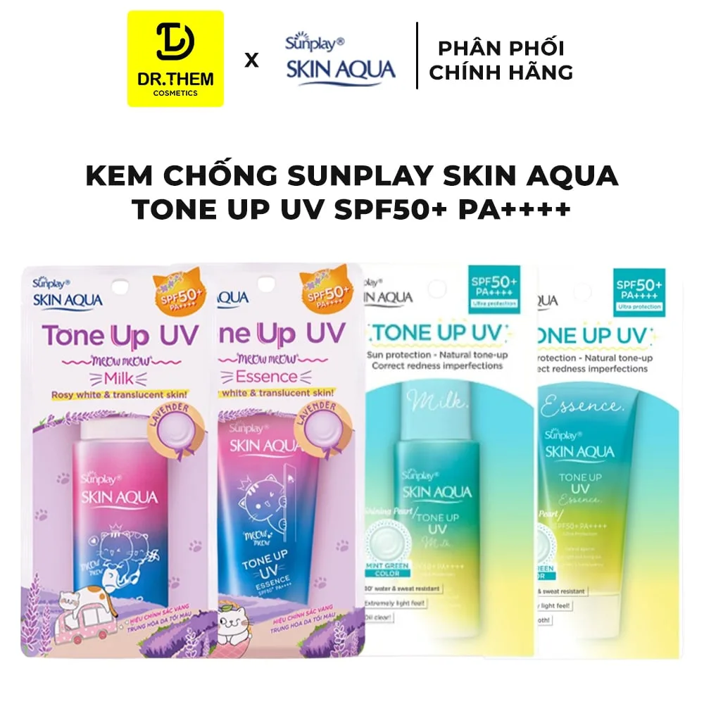 Kem Chống Nắng Sunplay Skin Aqua Tone Up UV SPF50+ PA++++ Hiệu Chỉnh Sắc Da Nâng Tông Kiềm Dầu 50g 50ml