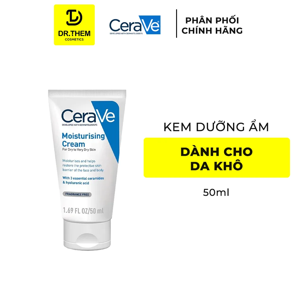 Kem Dưỡng Ẩm CeraVe Moisturising Cream Phục Hồi Hàng Rào Độ Ẩm Cho Da Khô Đến Rất Khô 50ml 340g 454g 6