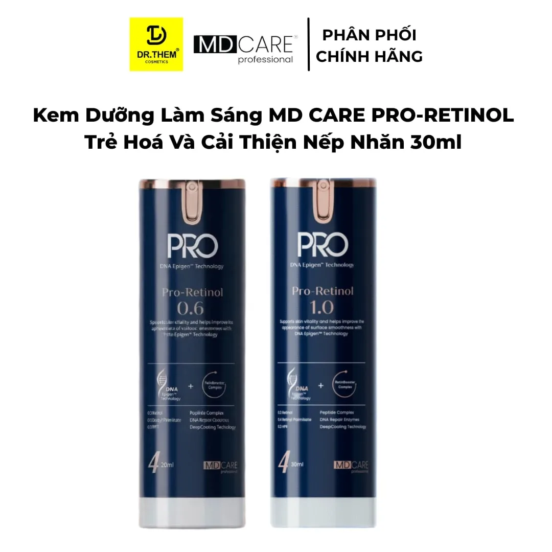 Kem Dưỡng Đêm MD Care Pro Retinol Hỗ Trợ Làm Sáng Da Cải Thiện Nếp Nhăn Và Dấu Hiệu Lão Hóa 30ml