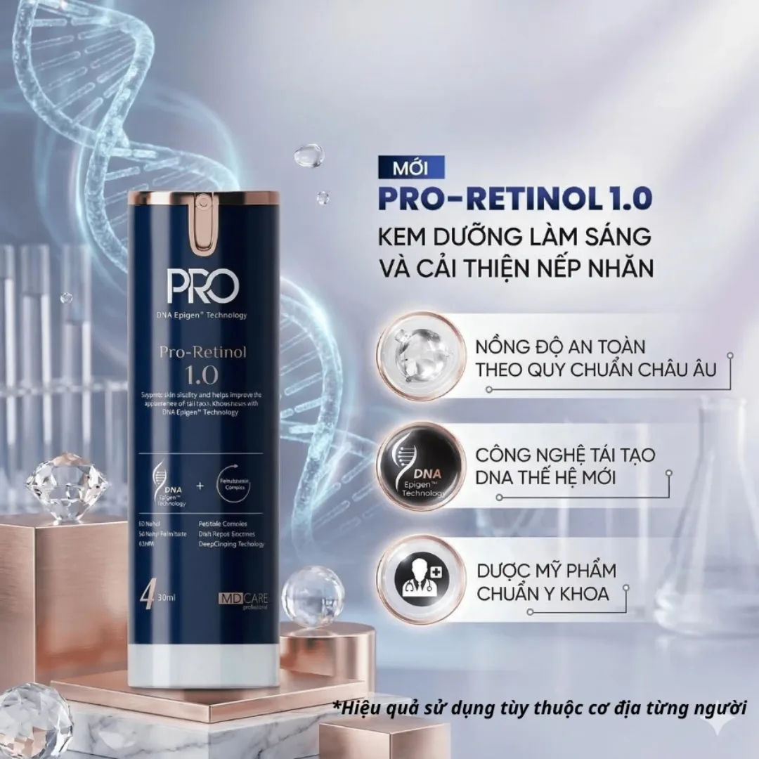 Kem Dưỡng Đêm MD Care Pro Retinol Hỗ Trợ Làm Sáng Da Cải Thiện Nếp Nhăn Và Dấu Hiệu Lão Hóa 30ml 6
