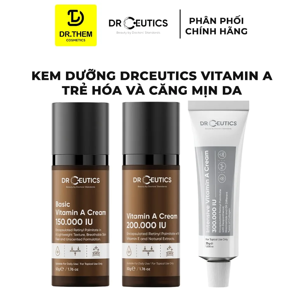Kem Dưỡng DrCeutics Vitamin A Retinyl Palmitate Hỗ Trợ Trẻ Hóa Căng Mịn Da Cho Mọi Loại Da 35g