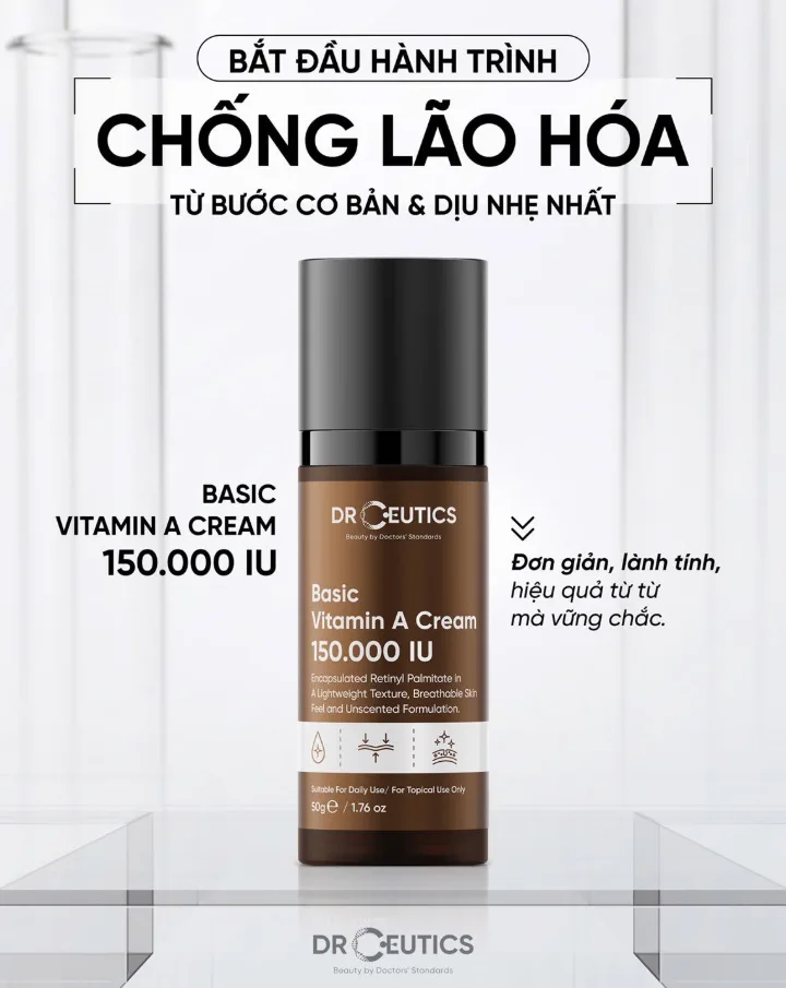 Kem Dưỡng DrCeutics Vitamin A Retinyl Palmitate Hỗ Trợ Trẻ Hóa Căng Mịn Da Cho Mọi Loại Da 35g 2