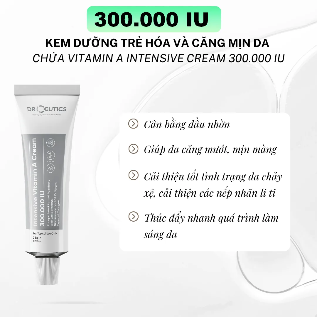 Kem Dưỡng DrCeutics Vitamin A Retinyl Palmitate Hỗ Trợ Trẻ Hóa Căng Mịn Da Cho Mọi Loại Da 35g 4