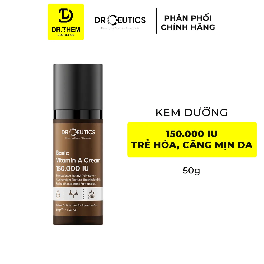 Kem Dưỡng DrCeutics Vitamin A Retinyl Palmitate Hỗ Trợ Trẻ Hóa Căng Mịn Da Cho Mọi Loại Da 35g 7