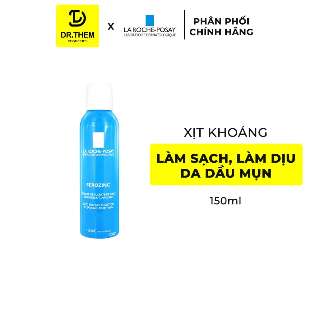 Xịt Khoáng La Roche Posay Serozinc Zinc Sulfate Solution Làm Sạch Và Dịu Da Cho Da Dầu Mụn 150ml