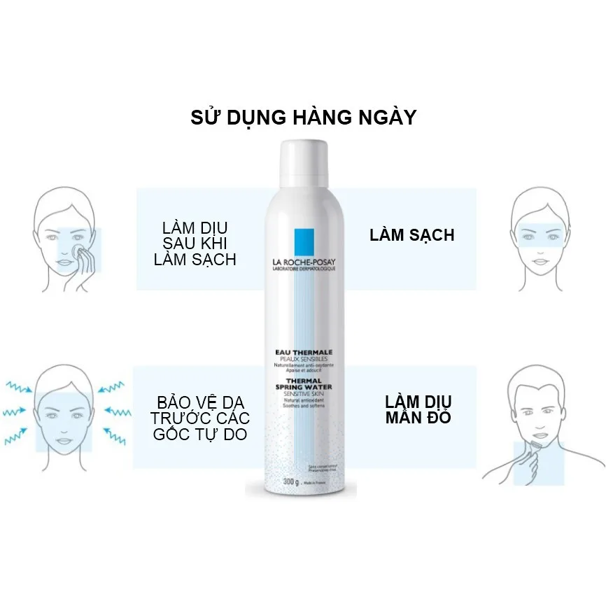 Xịt Khoáng La Roche Posay Thermal Spring Water Sensitive Skin Làm Dịu Và Bảo Vệ Da Nhạy Cảm 50ml 150ml 3