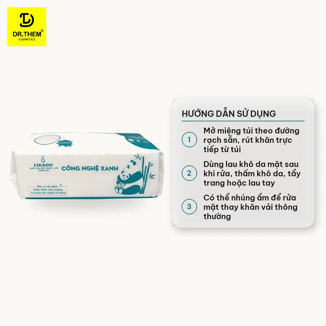 Khăn Lau Mặt Dùng 1 Lần Likado Túi Rút 80 Tờ Chất Liệu Viscose Mềm Mịn Làm Sạch Thấm Khô Da Size 20x20cm 3
