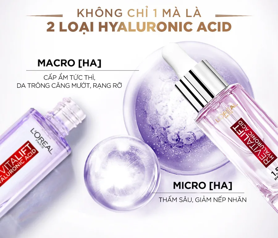 Serum Dưỡng L'Oreal Paris Revitalift 1.5% Hyaluronic Acid Cấp Ẩm Tức Thì Làm Giảm Nếp Nhăn Căng Mướt Da 30ml 2