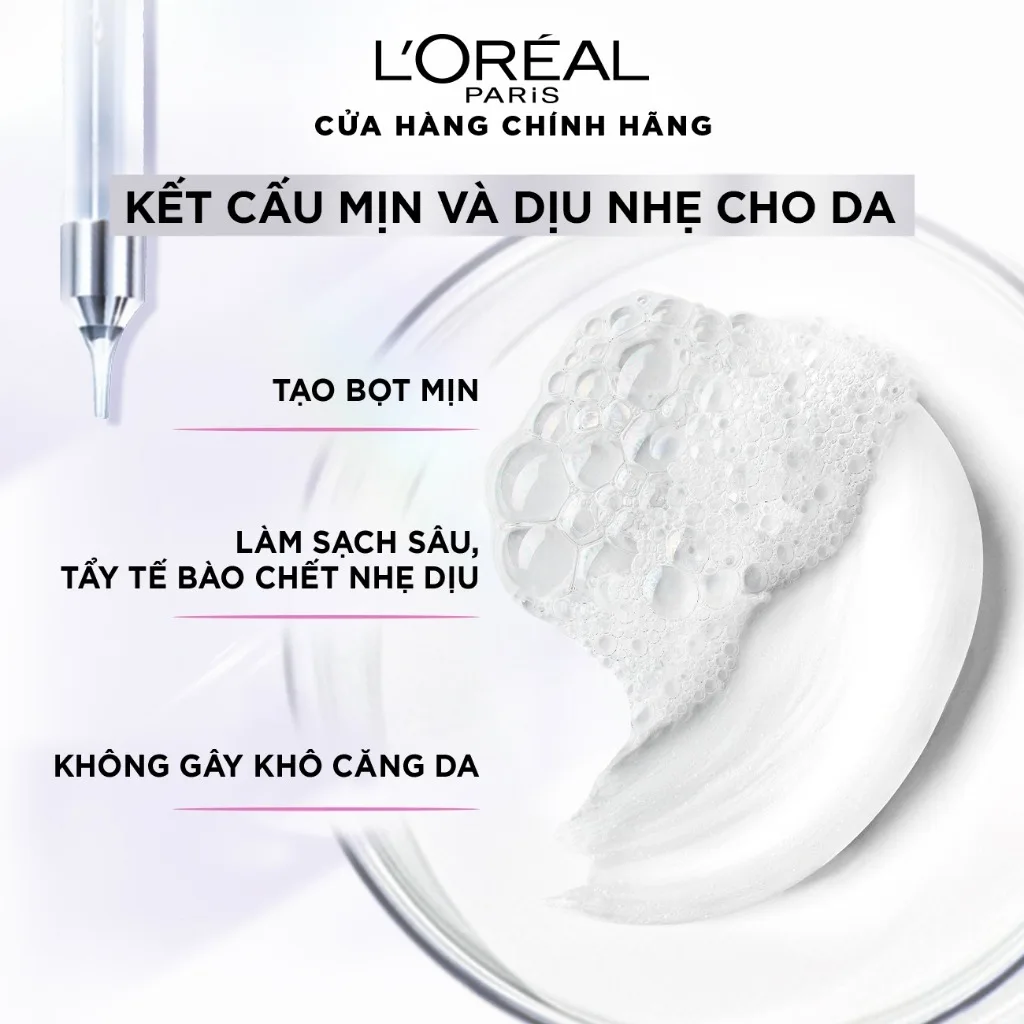 Sữa Rửa Mặt L'Oreal Paris Glycolic Bright Glowing Foam Cleanser Glycolic Và Niacinamide Làm Sạch Sáng Da 100ml 6