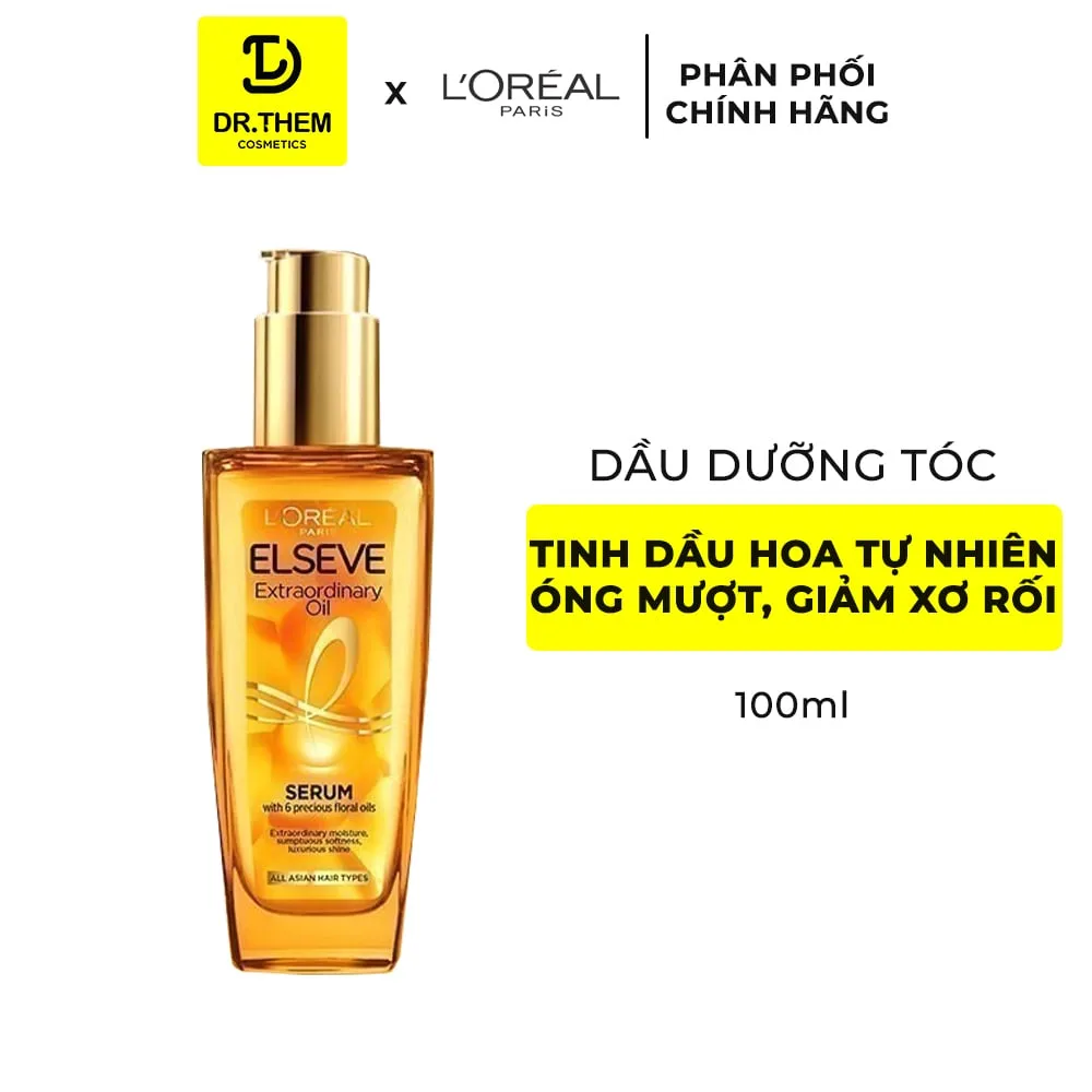 Dầu Dưỡng Tóc L Oreal Paris Elseve Extraordinary Oil Serum Tinh Dầu Hoa Tự Nhiên Phục Hồi Tóc Khô Xơ 100ml
