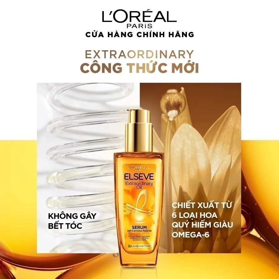 Dầu Dưỡng Tóc L Oreal Paris Elseve Extraordinary Oil Serum Tinh Dầu Hoa Tự Nhiên Phục Hồi Tóc Khô Xơ 100ml 4