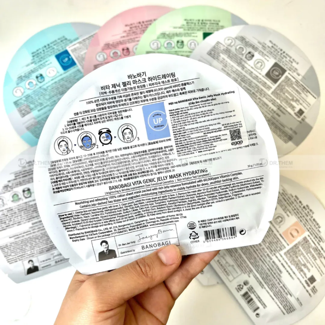 Mặt Nạ Banobagi Premium Vita Genic Jelly Mask Và Stem Cell Vitamin Mask Dưỡng Da Chuyên Sâu 30g 4